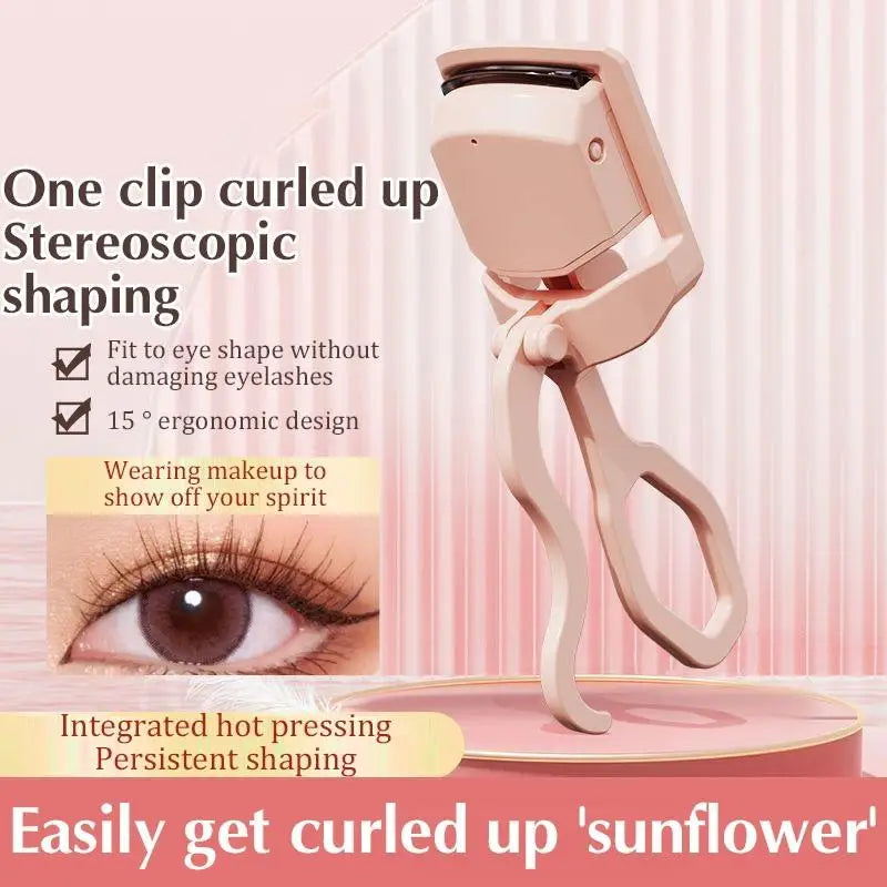Heated Eyelash Curler Electric Eye Lash Curler Quick Natural Curling For Long Lasting With Sensing Heating Silicone Pad