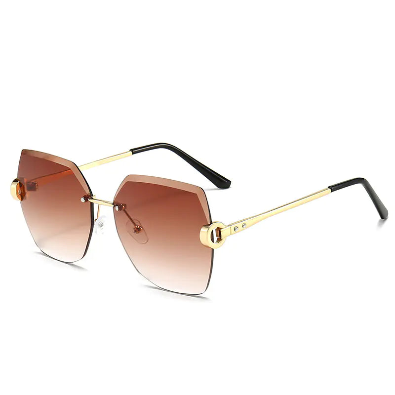 Trendy Metal Edge Frameless Women's Sunglasses