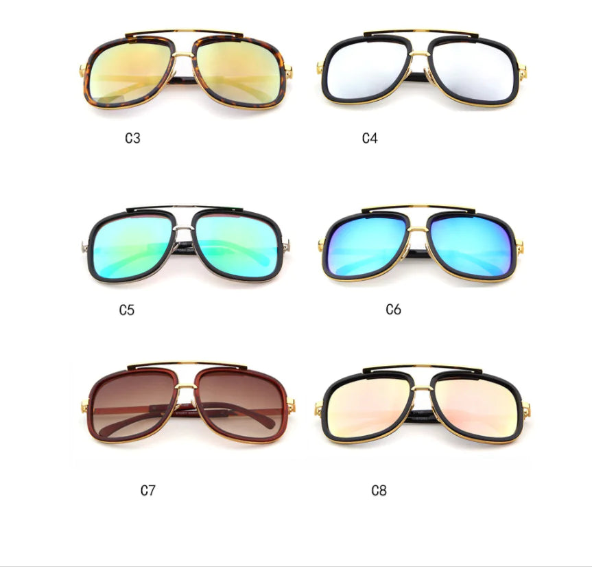 Oversized Metal Sunglasses 6002 Style