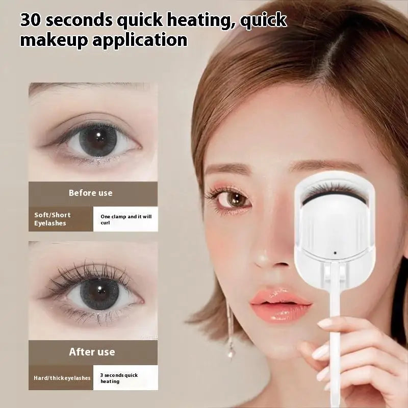 Heated Eyelash Curler Electric Eye Lash Curler Quick Natural Curling For Long Lasting With Sensing Heating Silicone Pad