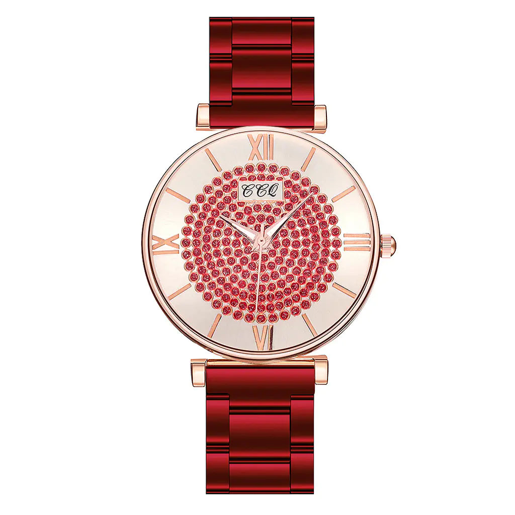 Fashionable Alloy Steel Women's Watch with Roman Numerals