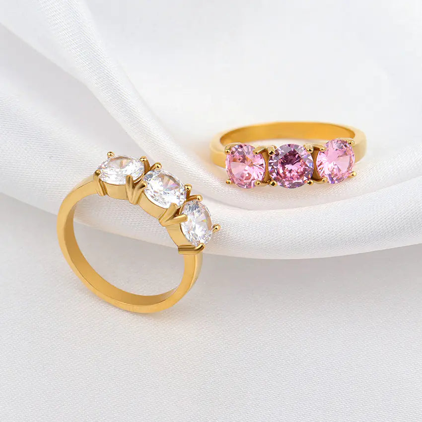 High-Grade Zircon Titanium Steel Plated Ring
