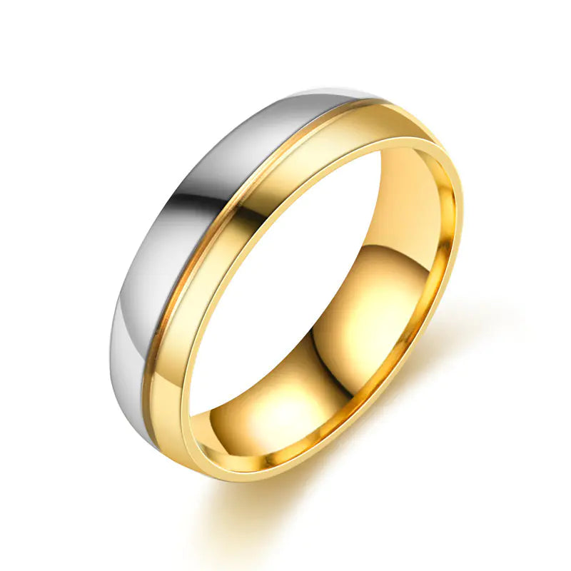 Diamond Encrusted Stainless Steel Couple Rings Set