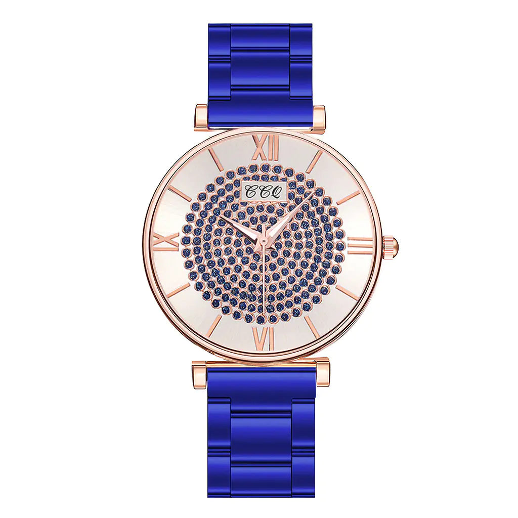 Fashionable Alloy Steel Women's Watch with Roman Numerals