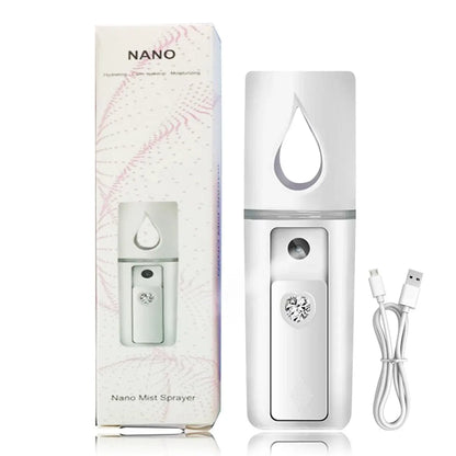 20ml Portable Nano Facial Sprayer - USB Rechargeable Handheld Face Steamer & Air Humidifier for On-The-Go Hydrating Skin Care
