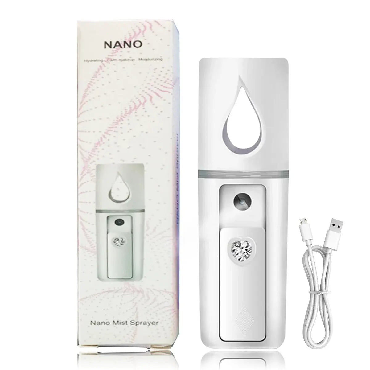 20ml Portable Nano Facial Sprayer - USB Rechargeable Handheld Face Steamer & Air Humidifier for On-The-Go Hydrating Skin Care