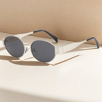 Women's Oval Metal Vintage Sunglasses