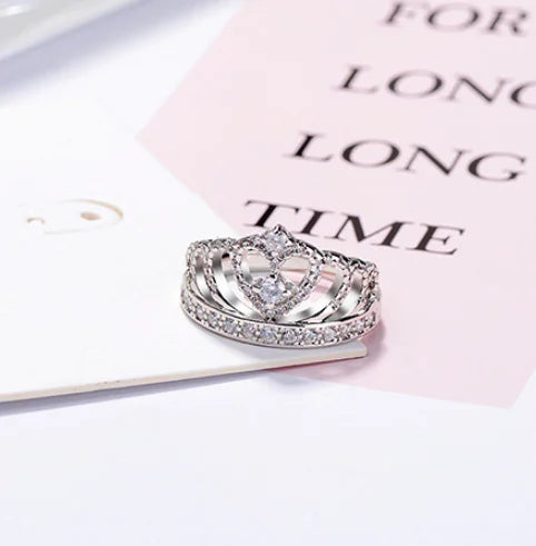 Crown Ring with Diamond Accents Jewelry
