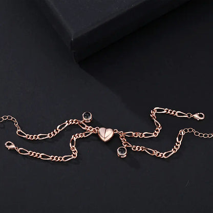 "Couple Bracelet with Simple Projection in 100 Languages"