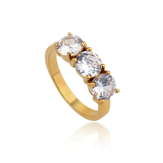High-Grade Zircon Titanium Steel Plated Ring