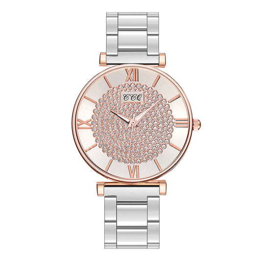 Fashionable Alloy Steel Women's Watch with Roman Numerals
