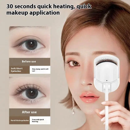 Heated Eyelash Curler Electric Eye Lash Curler Quick Natural Curling For Long Lasting With Sensing Heating Silicone Pad