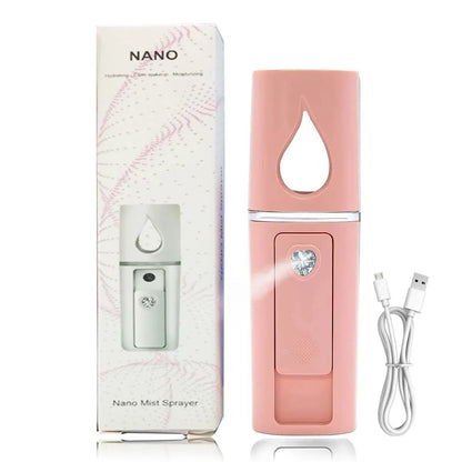 20ml Portable Nano Facial Sprayer - USB Rechargeable Handheld Face Steamer & Air Humidifier for On-The-Go Hydrating Skin Care