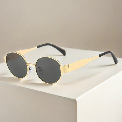 Women's Oval Metal Vintage Sunglasses