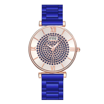 Fashionable Alloy Steel Women's Watch with Roman Numerals